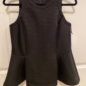 Worth Neoprene Stripe Sleeveless peplum Top $228 NWT